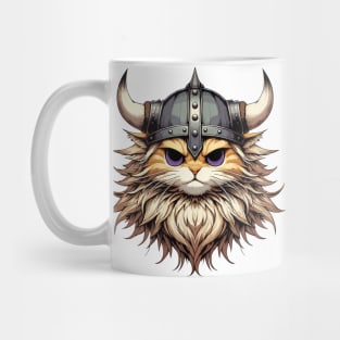 Angry Viking Warrior Cat Norse Mythology Anime Portrait Mug